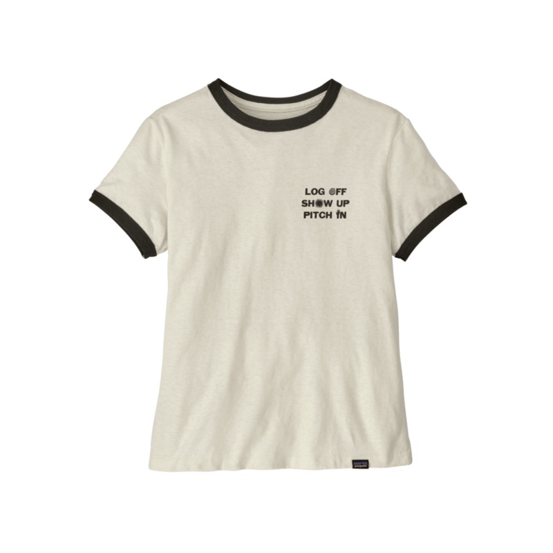 Patagonia CTA Ringer Responsibili-Tee-Log Off: Birch White