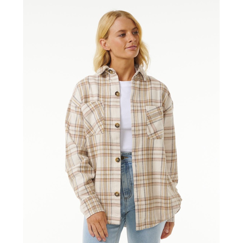 Rip Curl High Tide Soft Flannel L/S Shirt-Bone