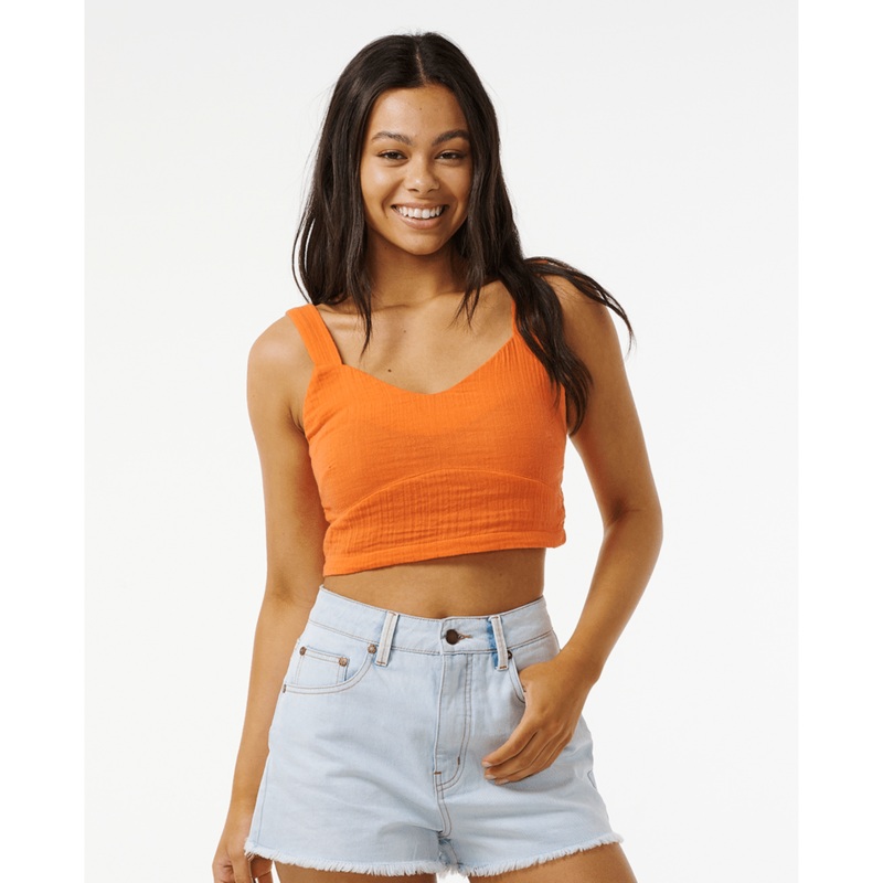 Rip Curl Premium Surf Crop Tank-Bright Orange