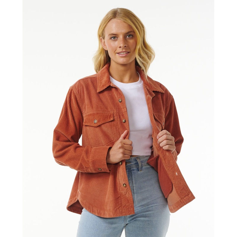 Rip Curl Stevie Cord L/S Shirt-Dark Rust