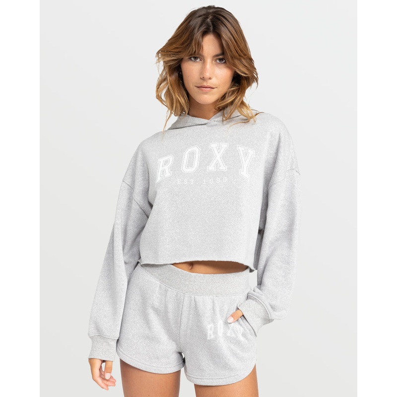 Roxy Afternoon Hike Crop Sweatshirt-Heritage Heather