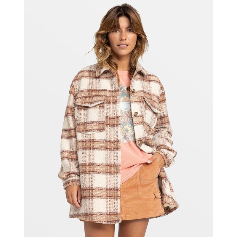 Roxy Check The Swell IIII L/S Shirt-Parchement Paradise Plaid