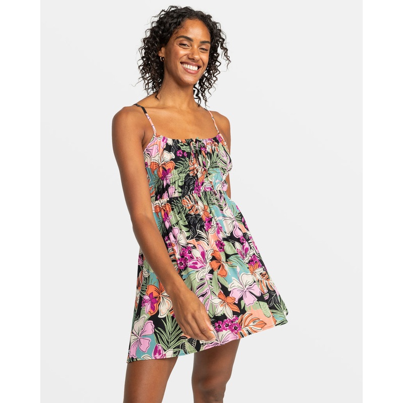 Roxy La Vida Mini Dress-Phantom Moody Tropical