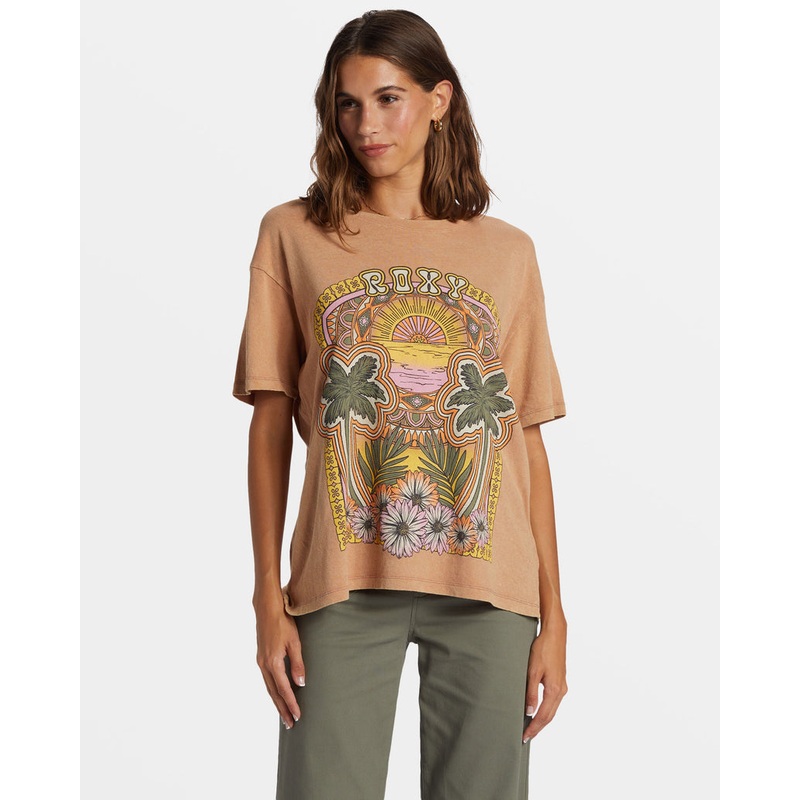 Roxy Morockin Tee-Camel