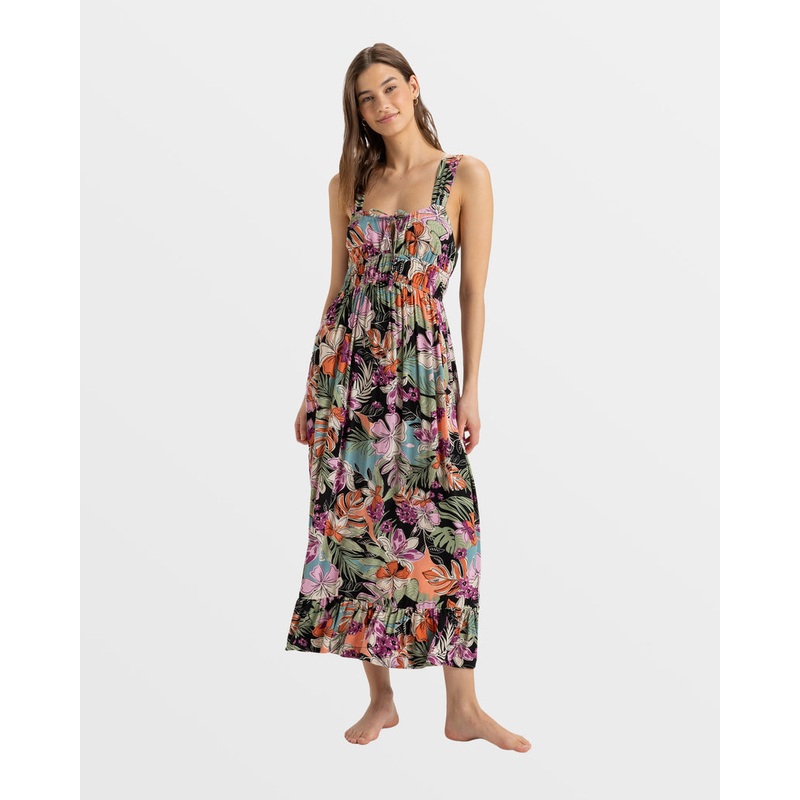 Roxy Paradise Winds Tropical Dress-Phantom Moody Tropical