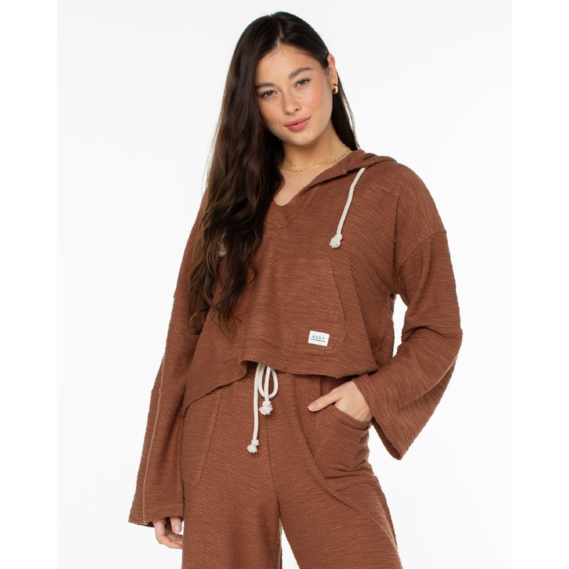 Roxy Rich Coast Solid Sweatshirt-Carob Brown