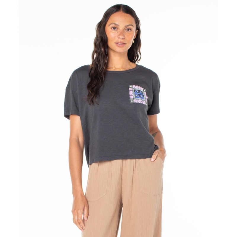 Roxy Wave Block Tee-Phantom