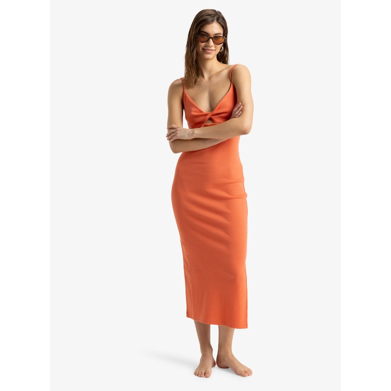 Roxy Wavey Lady Dress-Apricot Brandy