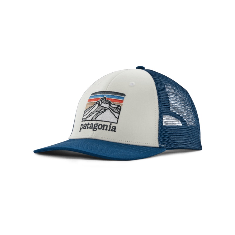 Patagonia Line Logo Ridge LoPro Trucker Hat-White/Lagom Blue