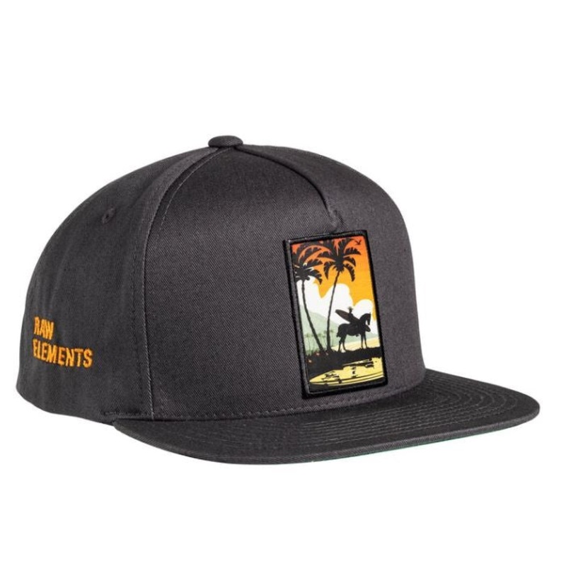 Raw Elements Mike Fields Paniola Surfer Snapback Hat-Grey