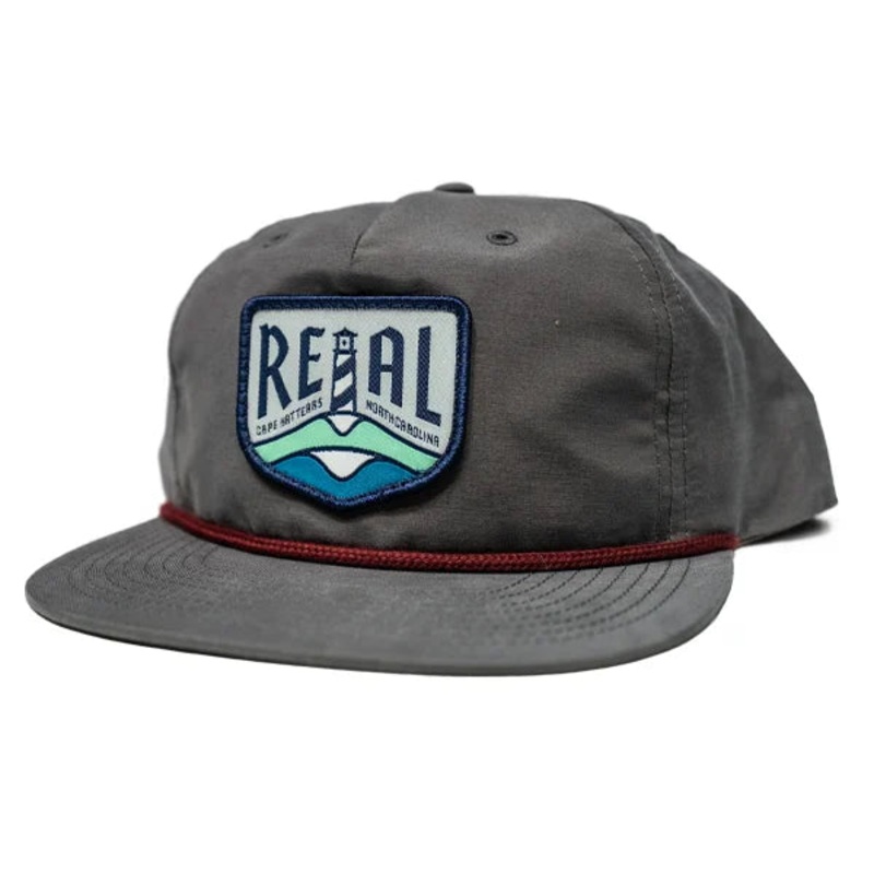 REAL Lighthouse Badge Hat-Charcoal/Burgundy