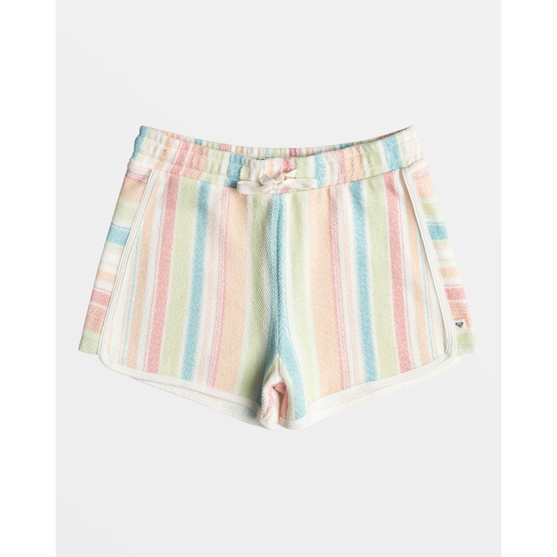 Roxy Girls Feels Like Summer Shorts-White Salty Stripe