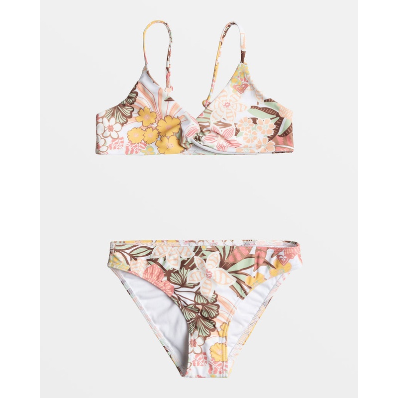 Roxy Girls Playa Paradise Bralette Bikini-White Viva La Vida