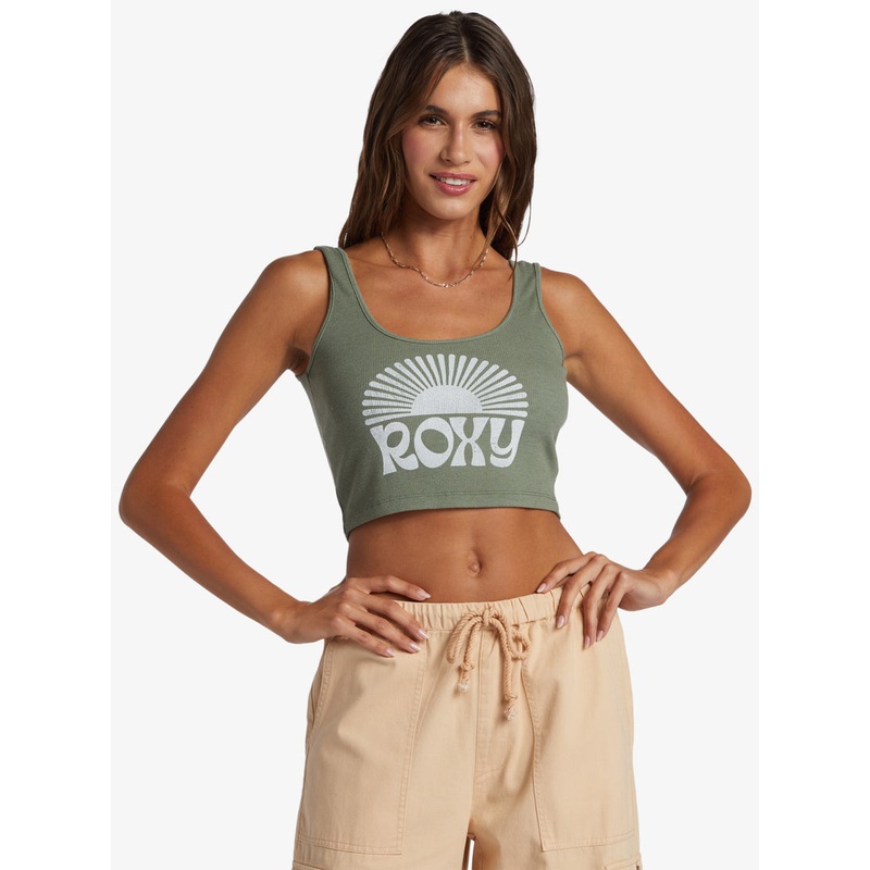 Roxy Rise And Shine Dive In Tank-Agave Green