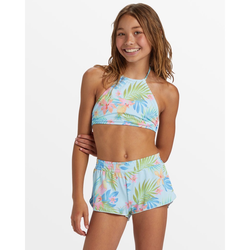 Billabong Girls In Da Jungle Boardshorts-Blue Glow
