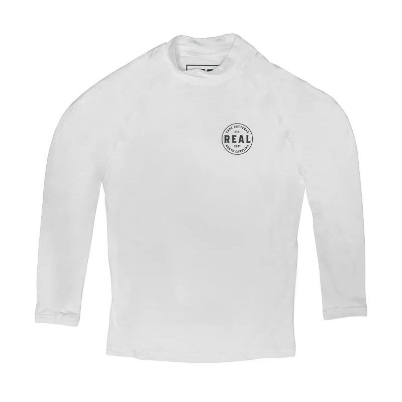 REAL Boys’ Nimbus L/S Performance Knit Rashguard-White