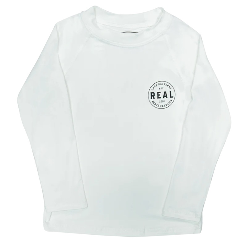 REAL Kids’ Nimbus L/S Performance Knit Rashguard-White