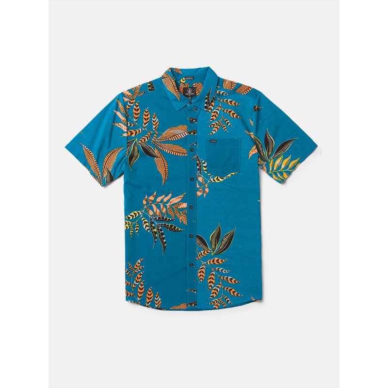 Volcom Paradiso Floral S/S Shirt-Ocean Teal