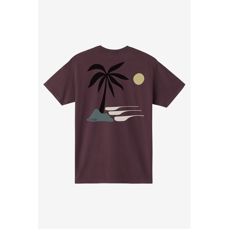 O’Neill Og Palm Island Tee-Raisin