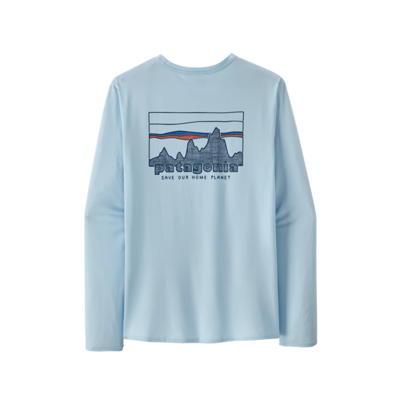 Patagonia Cap Cool Daily Graphic L/S Shirt-73 Skyline: Chilled Blue