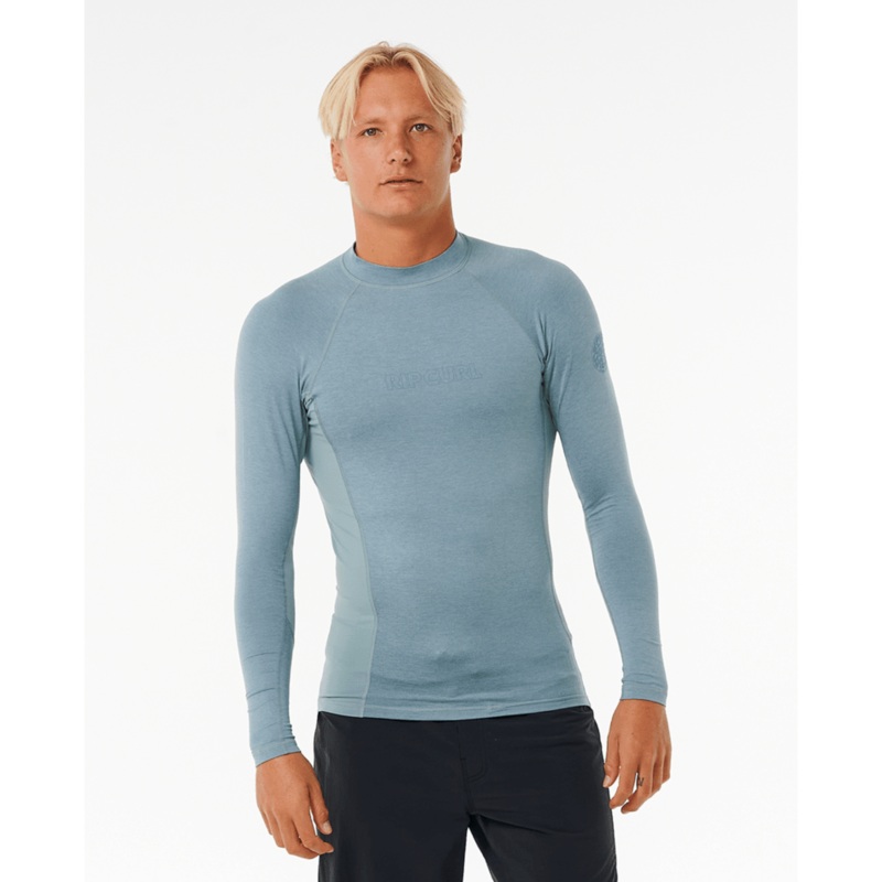 Rip Curl Dawn Patrol UPF Perf L/S Rashguard-Mineral Blue Marle