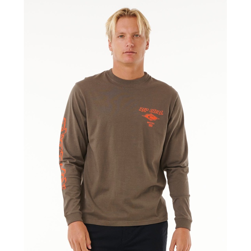 Rip Curl Fade Out Icon L/S Tee-Rock