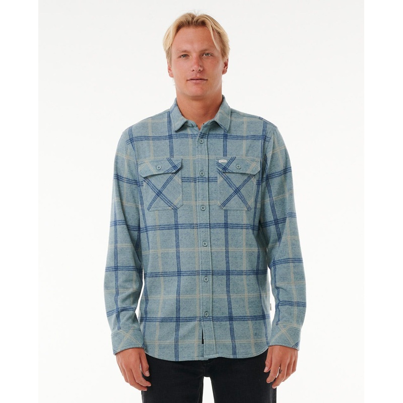 Rip Curl Grid L/S Shirt-Mineral Blue Marle