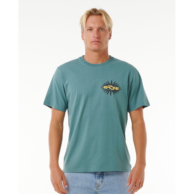 Rip Curl Quest Oval Burst Tee-Blue Stone
