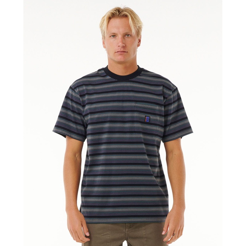 Rip Curl Search Stripe Tee-Black