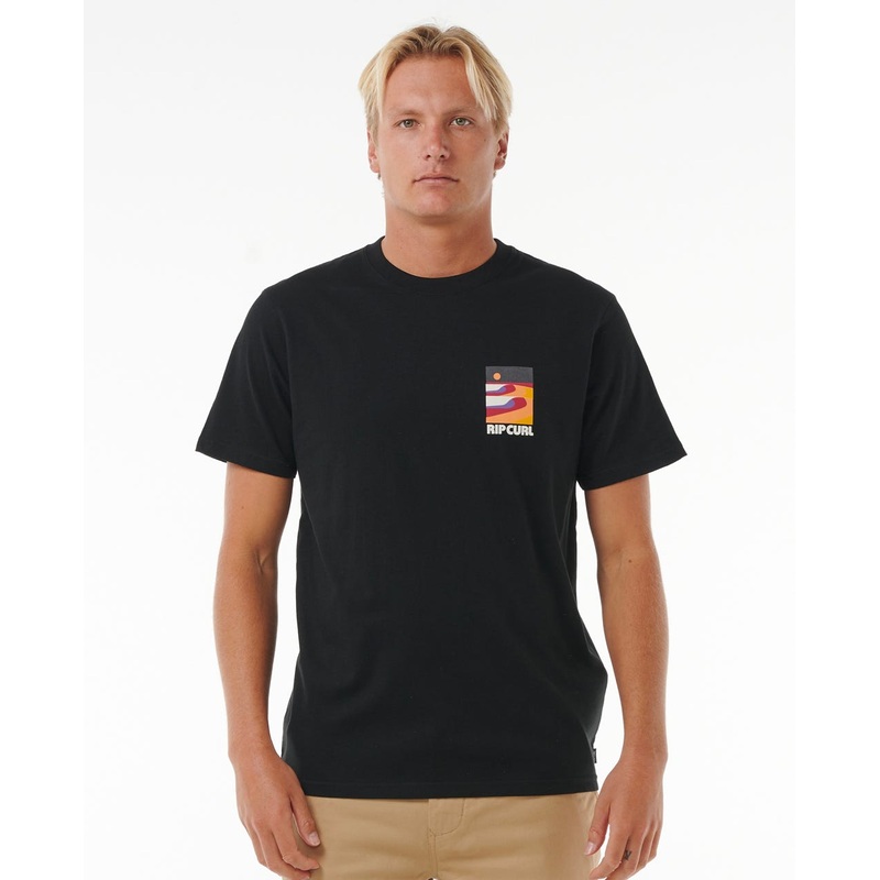 Rip Curl Surf Revival Lined Up Tee-Black
