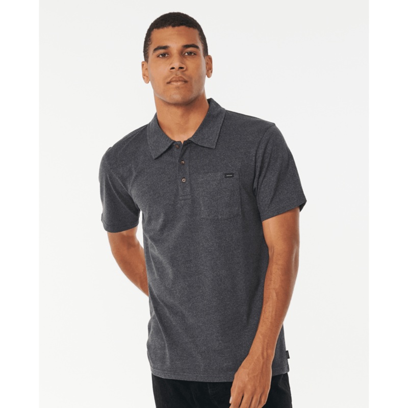 Rip Curl Too Easy Polo Shirt-Black Marle