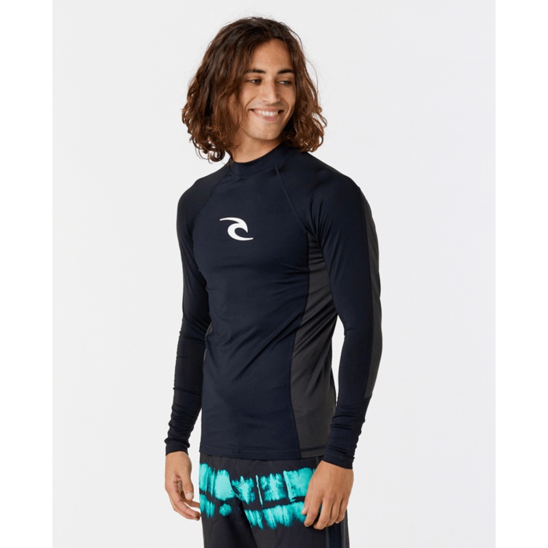 Rip Curl Waves UPF Perf L/S Rashguard-Black