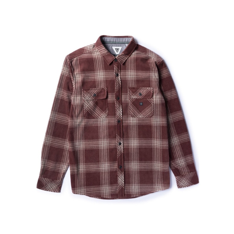 Vissla Eco-zy Polar Flannel L/S Shirt-Fired Brick