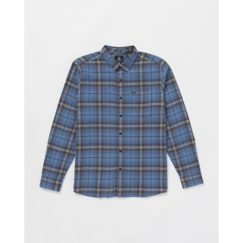 Volcom Caden Plaid L/S Shirt-Blueberry
