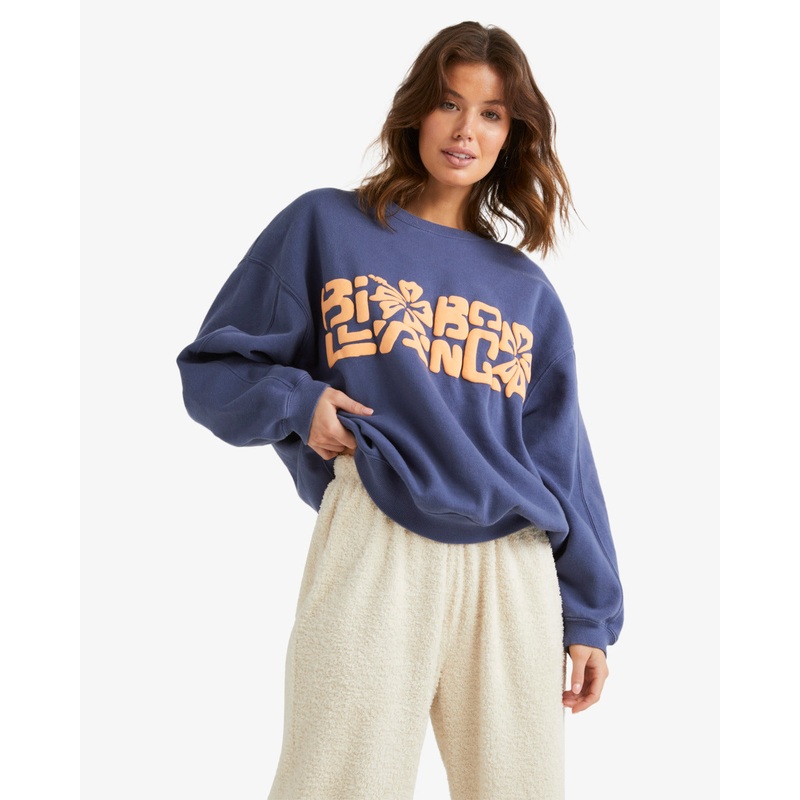 Billabong Tiki Vibes Kendall Crew Sweatshirt-Blue Surf