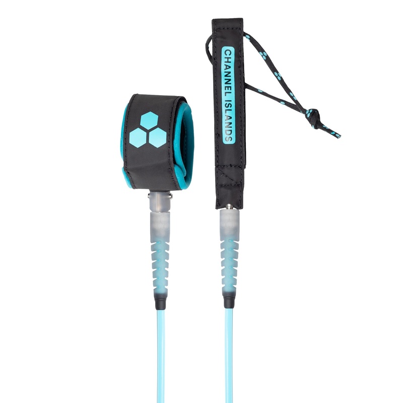 Channel Islands Hex Comp Leash-Cyan Black-6′ x 3/16″