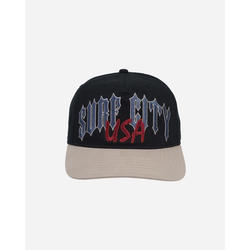 Lost  Surf City Strapback Hat-Black/Grey