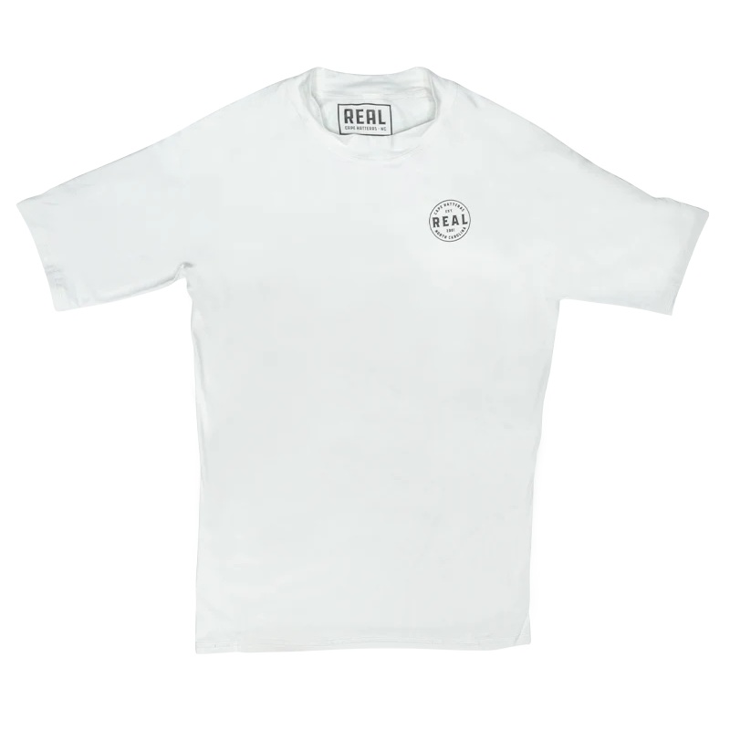 REAL Nimbus S/S Performance Knit Rashguard-White