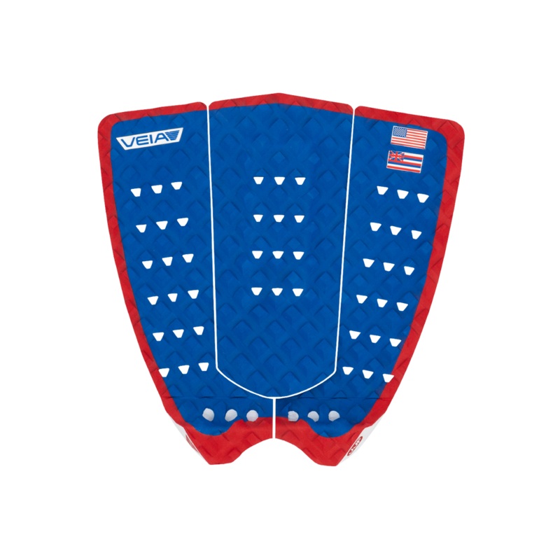 VEIA JJF Round Tail Pro Traction Pad-USA Blue/Red