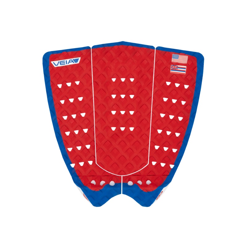 VEIA JJF Round Tail Pro Traction Pad-USA Red/Blue