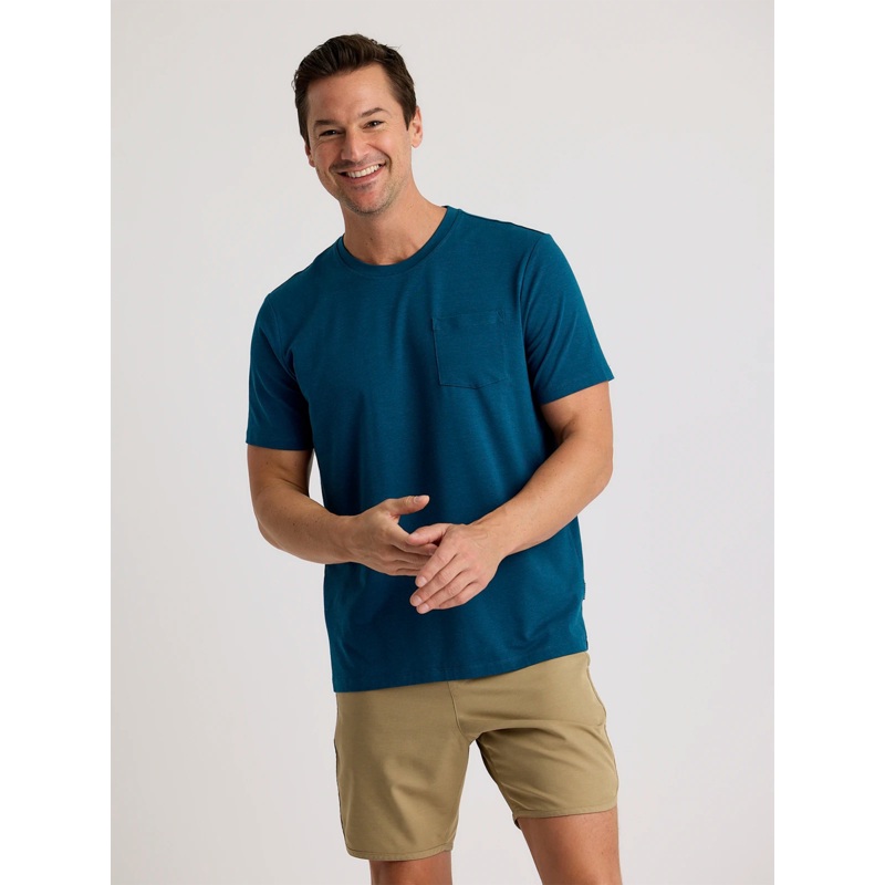 Free Fly Bamboo Current Pocket Tee-Legion Blue