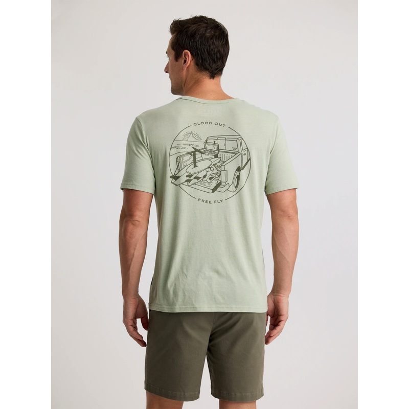 Free Fly Quiver Pocket Tee-Heather Desert Sage