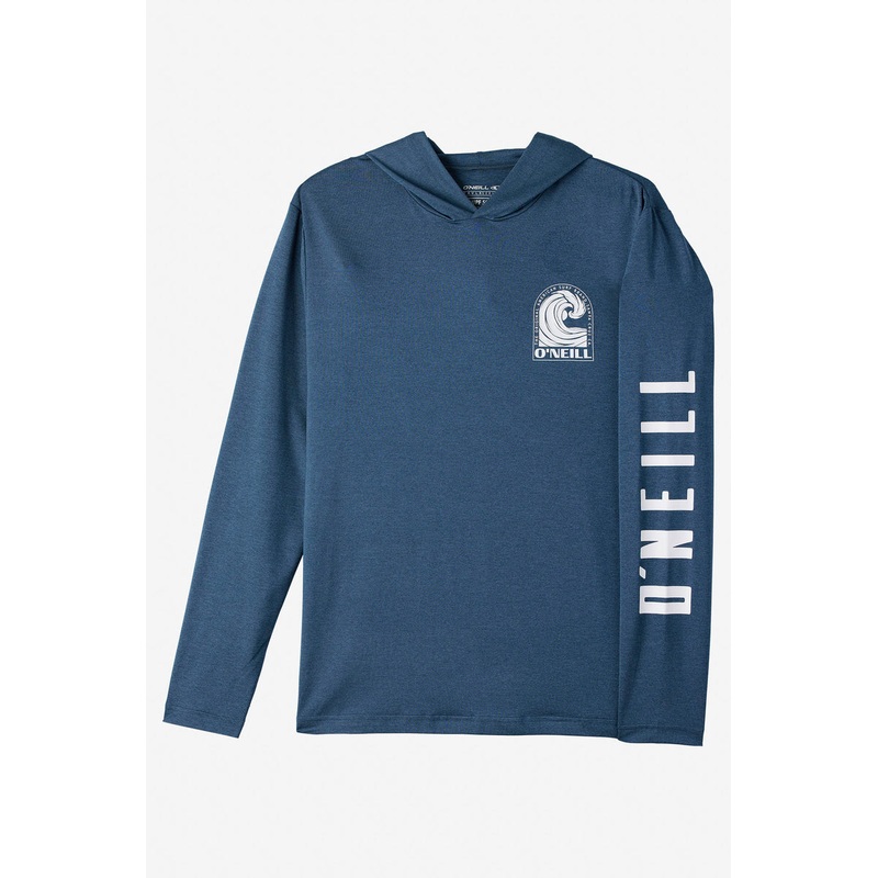 O’Neill TRVLR UPF Hooded L/S L/S Tee-Navy Heather