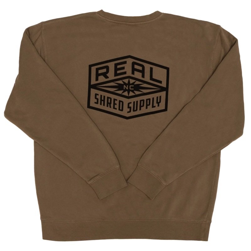 REAL Shred Supply Crew Sweatshirt-Pigment Clay