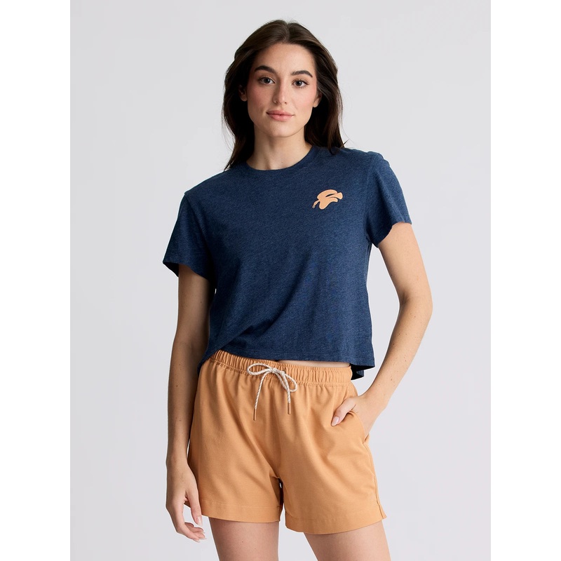 Free Fly High Flyer Tee-Heather Navy