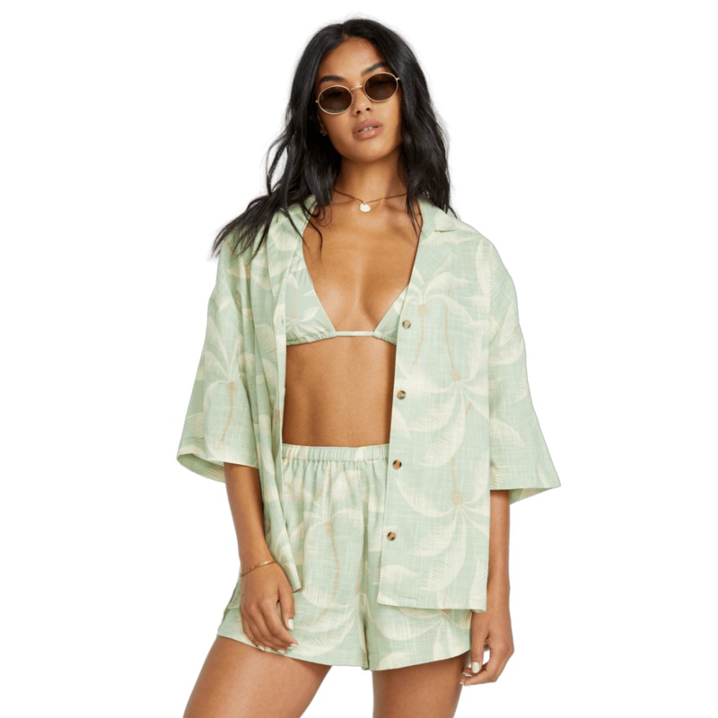 Billabong Beach Side Printed Woven Shirt-Pistachio