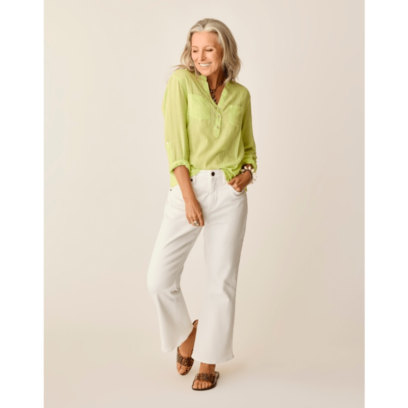 Carve Designs Dylan Textured L/S Shirt-Limeade