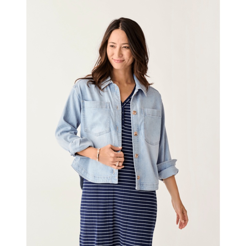 Carve Designs Flora Denim Shacket Jacket-Savannah