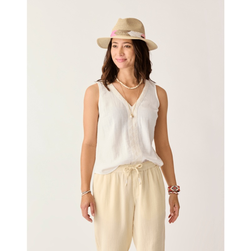 Carve Designs Kayla Gauze Tank-Cloud