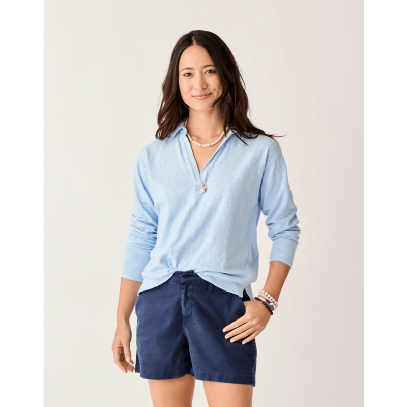 Carve Designs Mara Slub Polo L/S Shirt-La Paz